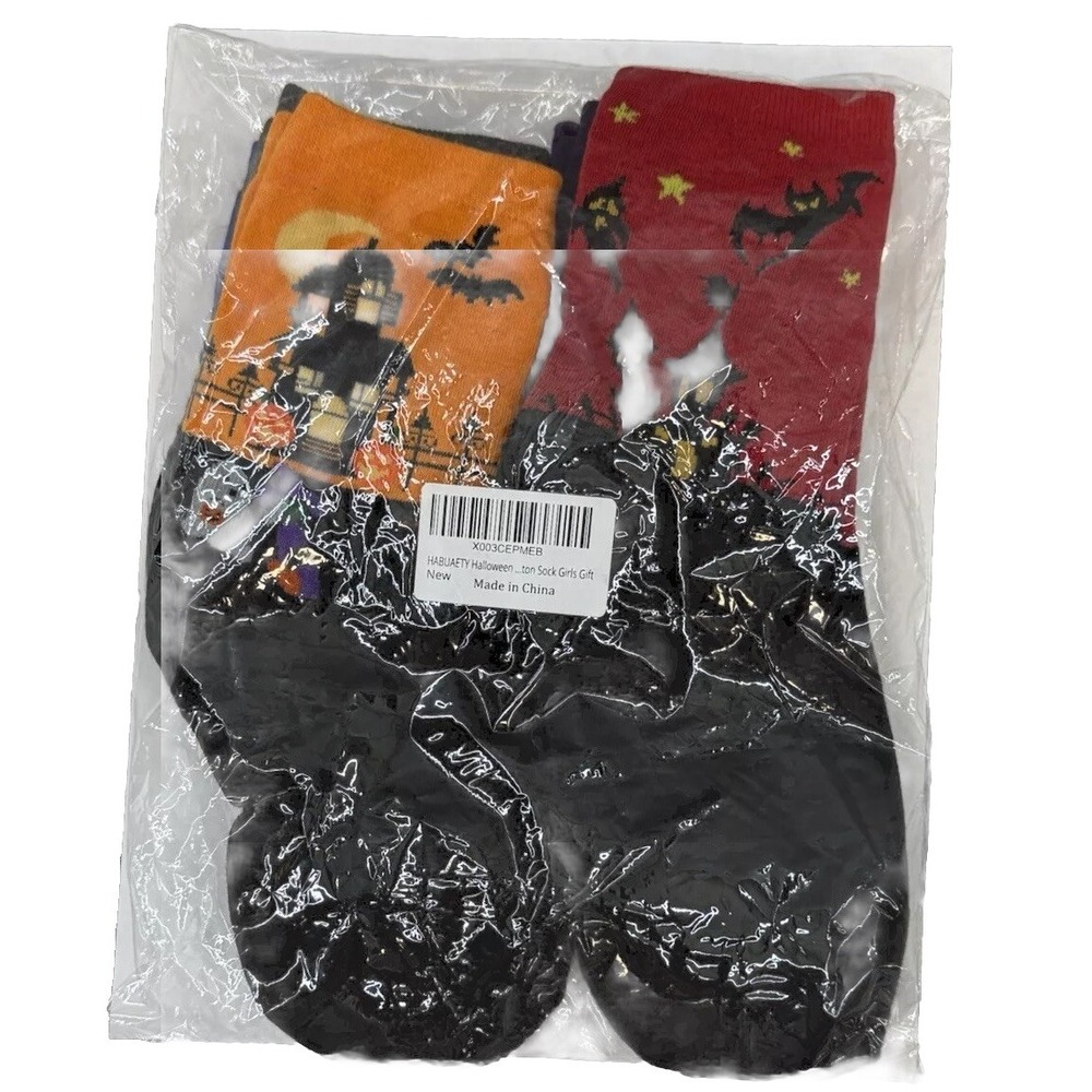 Halloween Novelty Socks Assorted Womens Girls 5 Pair Halloween Spooky Sock
